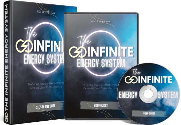 Infinite Energy System digital package cover with manual, schematics, and video guides